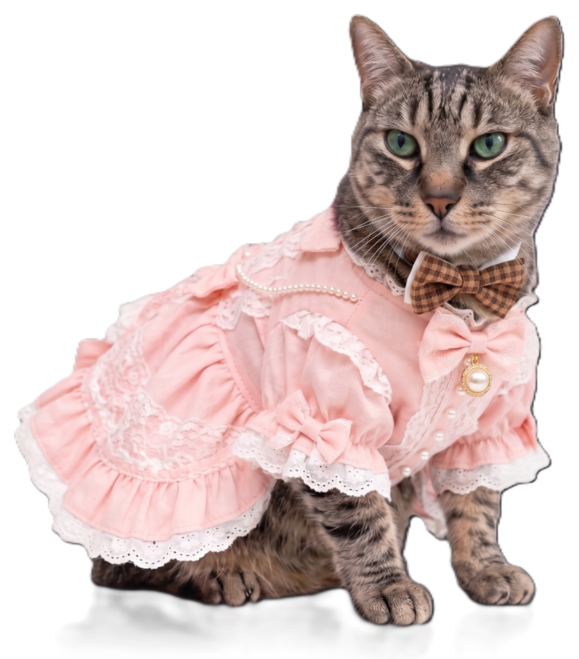 ドレスを着た猫